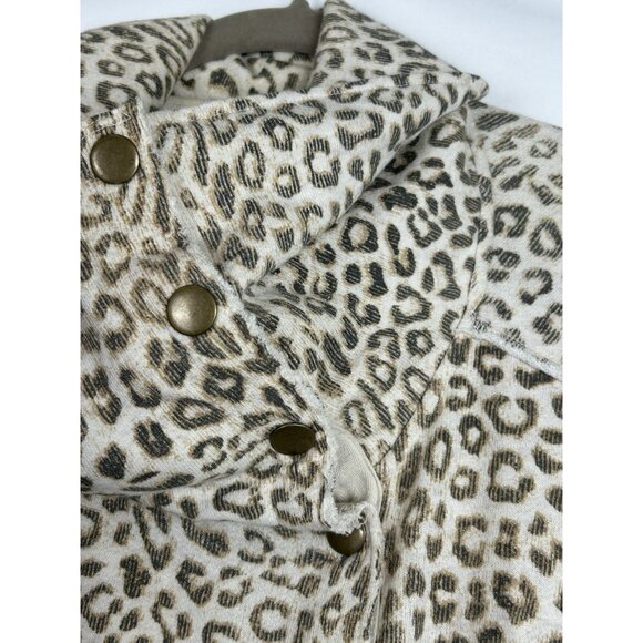 Free People-We the Free-Women S Leopard Cowl Neck Boxy Oversized Snap Shacket - Picture 9 of 13